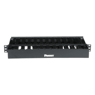 Organizador de Cables Horizontal / Doble Frontal y Posterior / Rack 19in / 1UR / ABS Monolítico / Categoría 5e/6