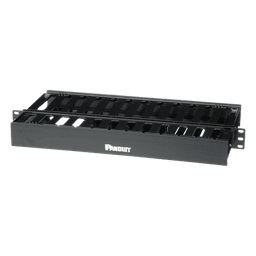 Organizador de Cables Horizontal / Doble Frontal y Posterior / Rack 19in / 1UR / ABS Monolítico / Categoría 5e/6
