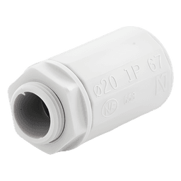 Conector de Tubería Rígida a Caja / PVC Auto-extinguible / 20 mm / IP65 / -24 a 60°C / Libre de Halógenos