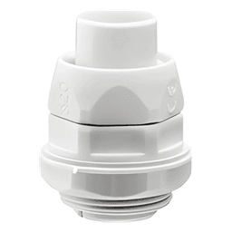 Conector de Tubería Flexible a Caja / PVC Auto-Extinguible / 25 mm / IP55 / -24°C a 60°C / Universal Eléctrico y Telecomunicaciones