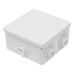 Caja Estanca de Derivación / 6 Entradas Ø23 mm / IP44 / IK07 / 80×80×40 mm / Tapa a Presión / Libre de Halógenos