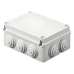 Caja de Derivación / PVC Auto-extinguible Libre de Halógenos / IP55 / IK08 / 10 Entradas / 190 x 140 x 70 mm / -24°C a 60°C
