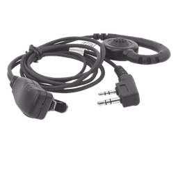 Micrófono de Solapa con Audífono / PTT Integrado / Cable Kevlar Reforzado / Gancho PTE Ajustable / Compatible Radios Kenwood TK/NX/TKD