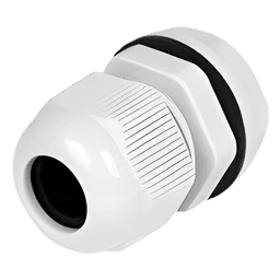 Conector Tipo Glándula / Rosca 12 mm (1/2') / Cable 3.5 a 6 mm / Plástico Gris / Industrial y Doméstico