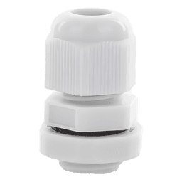 Conector Tipo Glándula / Rosca 12 mm (1/2') / Cable 3.5 a 6 mm / Plástico Gris / Industrial y Doméstico