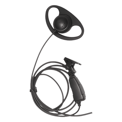 Micrófono de Solapa con Auricular / Gancho en D Ajustable / Cable PU Reforzado con Kevlar / PTT Ergonómico Integrado / Conector M09 / Diseño Discreto