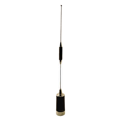 Antena Móvil VHF/UHF / Dual Banda 144-148/430-450 MHz / Ganancia Ajustable 3/6 dB / Potencia 75 W / Longitud 95.2 cm (37.5 in) / Conector NMO 3/4'