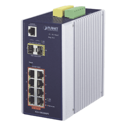 Switch Industrial Administrable Capa 2 / 8 Puertos PoE Gigabit 802.3af/at / 2 Puertos SFP 1/2.5G / Fuente Redundante / 258W PoE Total