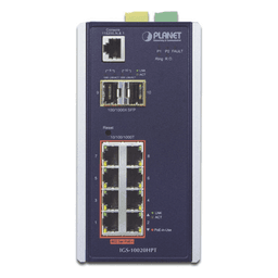 Switch Industrial Administrable Capa 2 / 8 Puertos PoE Gigabit 802.3af/at / 2 Puertos SFP 1/2.5G / Fuente Redundante / 258W PoE Total