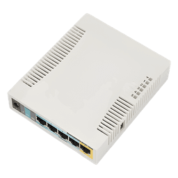 RouterBoard / 5 Puertos Fast Ethernet / WiFi 2.4 GHz 802.11b/g/n / 1000 mW / PoE Pasivo Salida / CPU 600 MHz