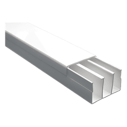 Canaleta con tapa / PVC autoextinguible / 40 x 62 mm / 2.5 m (8.2 ft) / Blanco / NOM-001-SEDE-2005