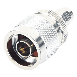 Adaptador RF en Línea / SMA Macho Inverso a N Macho / Cuerpo Bronce Niquelado / Contacto Oro / Aislante Teflón