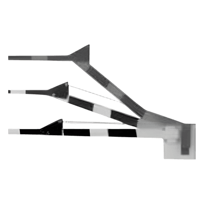 Brazo de madera articulado / 3.35 m (11 ft) / 0.76 m (2.5 ft) / Compatible barreras 1600