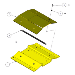 Espaciador para Kits de Picos / 31" w x 3" h x 12.25" d (787 x 76 x 311 mm) / Acero Galvanizado / Cinta Reflectante / Compatible con Barreras 1603-180 y 1603-380
