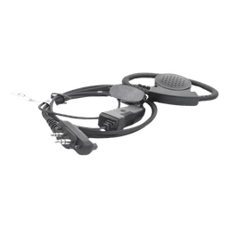 Micrófono de Solapa con Auricular / Gancho Ajustable en D / PTT Ergonómico / Cable Reforzado con Kevlar / Clip Rotatorio 360° / Compatible con Radios ICOM IC-F Series