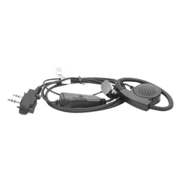 Micrófono de Solapa con Auricular / Gancho Ajustable en D / PTT Ergonómico / Cable Reforzado con Kevlar / Clip Rotatorio 360° / Compatible con Radios ICOM IC-F Series