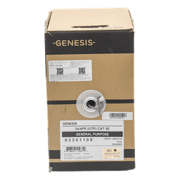 Bobina de Cable UTP Cat5e / 305 m (1000 ft) / Gris / 350 MHz / PVC con UV / -20°C a 75°C
