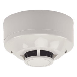 Detector de Calor Inalámbrico Direccionable / Temperatura Fija 135 °F (57 °C) / Red Mallada Clase A 902-928 MHz / Topología Padre-Hijo con Repetidor / Base y Baterías Incluidas