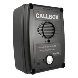 Callbox Inalámbrico UHF / 450-470 MHz / Gabinete de Policarbonato Resistente / PTT Antivandálico / Grabación de Mensajes / Uso en Exteriores