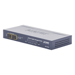 Switch Administrable / 8 Puertos Gigabit / 2 Puertos SFP / 20 Gbps Switching / Alimentación Dual PoE + DC / IPv6/IPv4 / CloudNMS