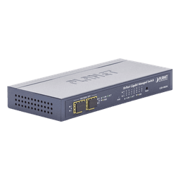 Switch Administrable / 8 Puertos Gigabit / 2 Puertos SFP / 20 Gbps Switching / Alimentación Dual PoE + DC / IPv6/IPv4 / CloudNMS