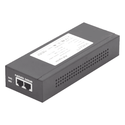 Inyector PoE / 56 Vcc / 30 Watts / Para Domos PTZ / 802.3af/at / 110-240 Vca / Endspan y Midspan