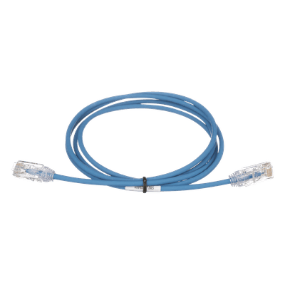Cable de Parcheo Cat6 UTP / 28AWG Diámetro Reducido / 3.8 mm / 0.91 m (3 pies) / Azul / PoE++ / CM/LSZH