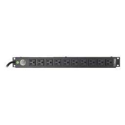PDU Horizontal / 10 Contactos NEMA 5-15R / 15A / Rack 19" 1U / Cable 2.5 m (8.2 ft) / Reestablecedor 15A