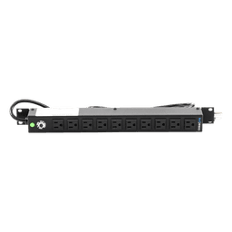 PDU Horizontal / 10 Contactos NEMA 5-15R / 15A / Rack 19" 1U / Cable 2.5 m (8.2 ft) / Reestablecedor 15A