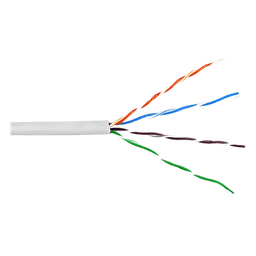 Bobina de Cable UTP Cat6 / 305 m (1000 pies) / Cobre Sólido 23 AWG / Riser CMR / Blanco / 400 MHz / UL, RoHS