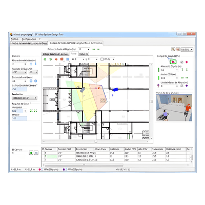 Software de Diseño para Sistema de Video IP / Hasta 16 Cámaras por Proyecto / Modelado 2D y 3D / Calculadoras Integradas