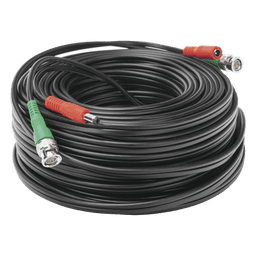 Cable Coaxial BNC RG59 con Alimentación / SIAMES / 30 Metros (98.43 Pies) / 100% Cobre / 4K / Interior y Exterior