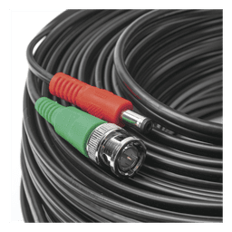 Cable Coaxial BNC RG59 con Alimentación / SIAMES / 30 Metros (98.43 Pies) / 100% Cobre / 4K / Interior y Exterior