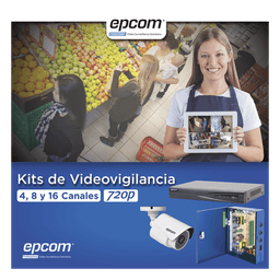 Kit TurboHD / DVR 8 Canales / 8 Cámaras Bala 1080p / Lente 2.8 mm / IR 20 m (65.6 ft) / Fuente Regulada hasta 15 Vcc / Transceptores UTP
