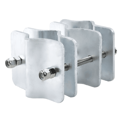 Herraje Adaptador de Mástil / Acero A-36 / Galvanizado en Caliente / Diámetro 3/4" a 2-1/4" / 4 Brackets / Tolerancia ±1 mm