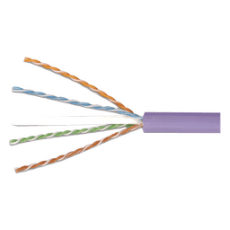 Bobina de Cable UTP Cat6 / 4 Pares / 23 AWG / LS0H / 305 m (1000 pies) / Violeta