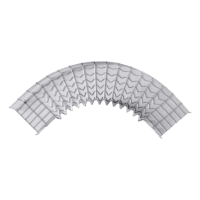 Curva Pre-Fabricada Horizontal / 90° / Peralte 54 mm / Ancho 150 mm / Electrozincado / Interior