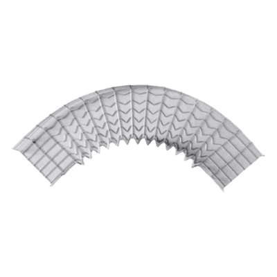 Curva Pre-Fabricada Horizontal / 90° / Peralte 54 mm / Ancho 300 mm / Acabado Electro Zinc 15-20 micras / Uso Interior Telecomunicaciones