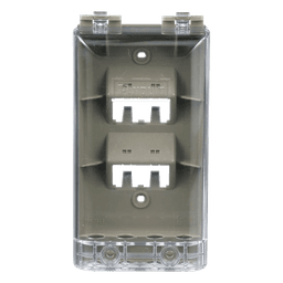 Placa de Pared Vertical / IP56 / 4 Puertos Mini-Com / Policarbonato / 5.69 x 3.07 x 2.19 in