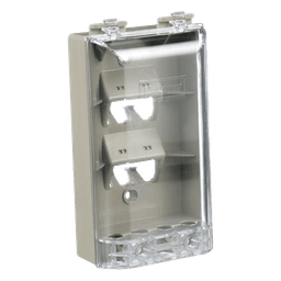 Placa de Pared Vertical / IP56 / 4 Puertos Mini-Com / Policarbonato / 5.69 x 3.07 x 2.19 in
