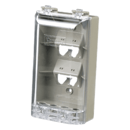 Placa de Pared Vertical / IP56 / 4 Puertos Mini-Com / Policarbonato / 5.69 x 3.07 x 2.19 in