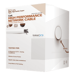 Bobina de Cable Cat6+ / 152m (500ft) / Calibre 23 AWG / 250 MHz / UL / Blanco / Sin Blindaje / CM Interior