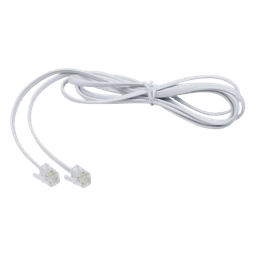 Cable Telefónico RJ11 / Plano / UTP Cat5e / 2 Pares / 1.5 m (4.92 ft) / Blanco