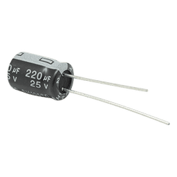 Capacitor Electrolítico Radial / 220 µF / 25 Vcc / 105 °C / 8 x 11 mm / 2000 h Durabilidad