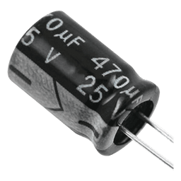 Capacitor Electrolítico Radial / 470 µF / 25 Vcc / 105 °C / 8 x 15 mm
