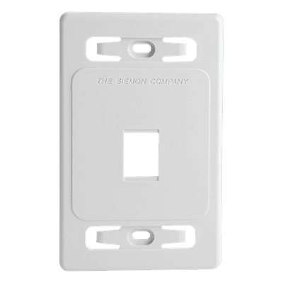 Placa de Pared Modular / 1 Salida / Compatibilidad Z-MAX y TERA Blindados / Instalación Frontal o Trasera / Color Blanco