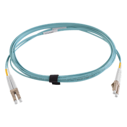 Jumper de Fibra Óptica / OM4 50/125 / LC-LC Duplex / OFNR / Aqua / 3 m (9.84 ft)