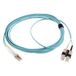 Jumper de Fibra Óptica Multimodo 50/125 OM3 / LC-SC Duplex / OFNR / Aqua / 1 Metro (3.28 Pies)