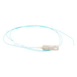 Pigtail de Fibra Óptica / LC Simplex / Multimodo OM3 50/125 / OFNR / Aqua / 1 Metro (3.28 Pies)