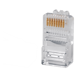Plug RJ45 Cat5e / UTP 22-26 AWG / Chapado Oro 50μ / Diámetro Máx 5.08 mm (0.017 ft)